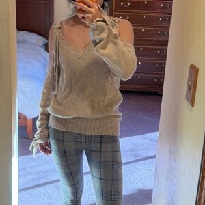 INTERMIX Cream Cold Shoulder Sweater